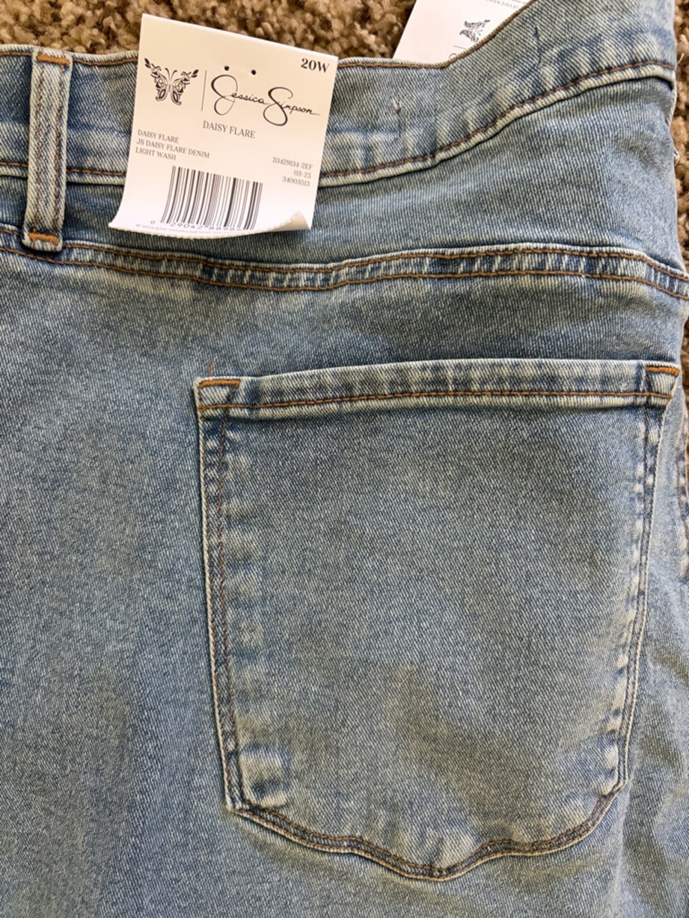 Embroidered Light Wash flare leg Women’s Jeans (Jessica Simpson)- Floral Detail - Picture 4 of 4